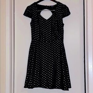 BeBop Black Dress with Gold Polka Dots